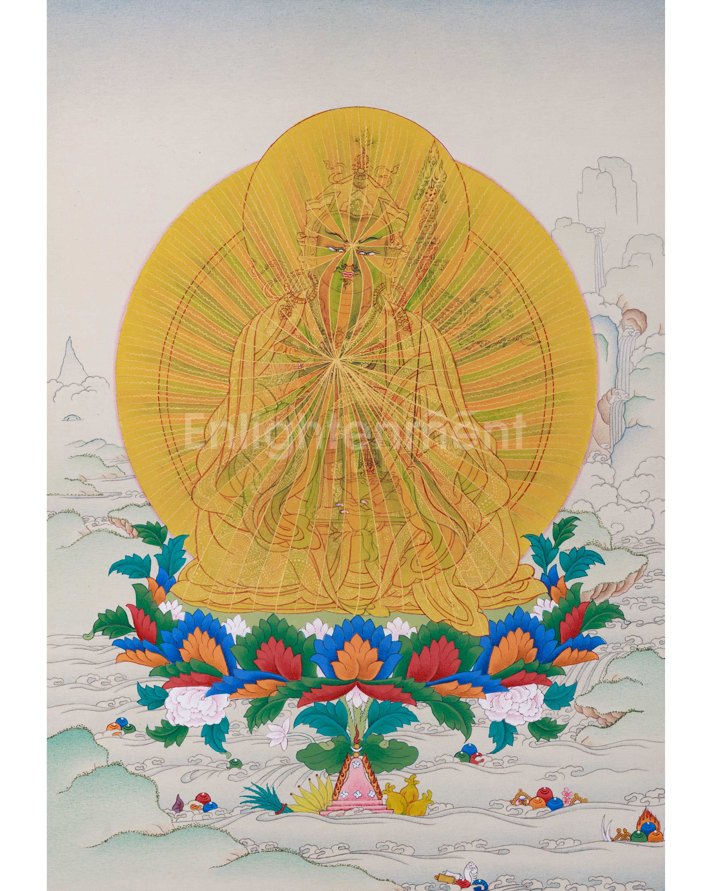 Guru Padmasambhava Rainbow Body Thangka