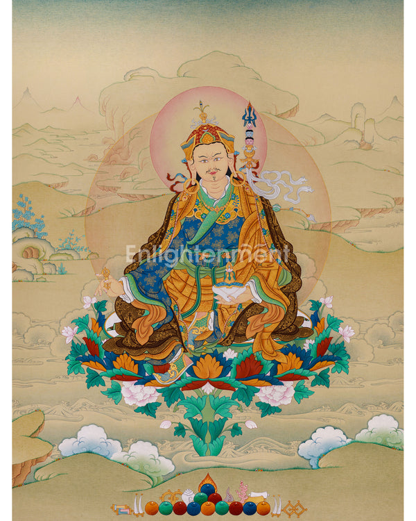 Hand-Painted Padmasambhava Art | Traditional Tibetan Thangka Painting