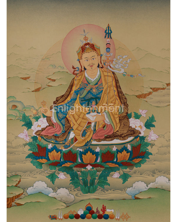 Precious Master, Guru Padmasambhava Thangka | Born from a Lotus