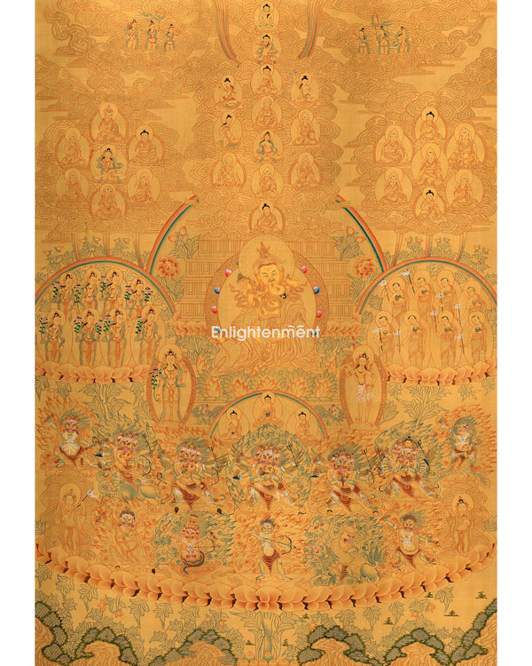 Guru Padmasambhava Lineage Tree Thangka