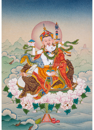 Guru Padmasambhava Digital Print | Guru Rinpoche and Yeshe Tsogyal Thangka Artwork