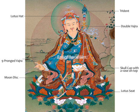 Traditional Tibetan Thangka Art For Padmasambhava Chant | Highly Revered Buddhist Master Guru Rinpoche