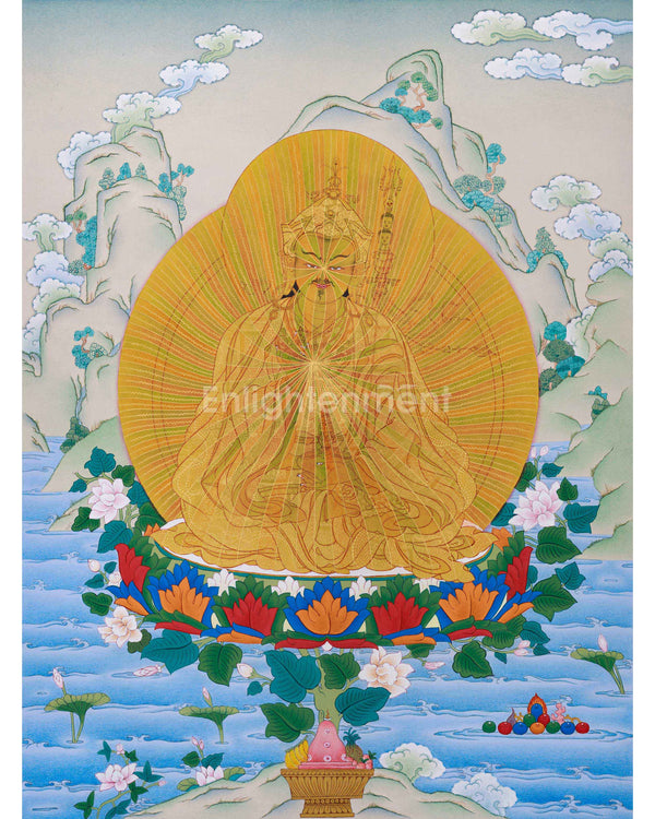 Guru Rinpoche Rainbow Body Thangka, A Mystical Art
