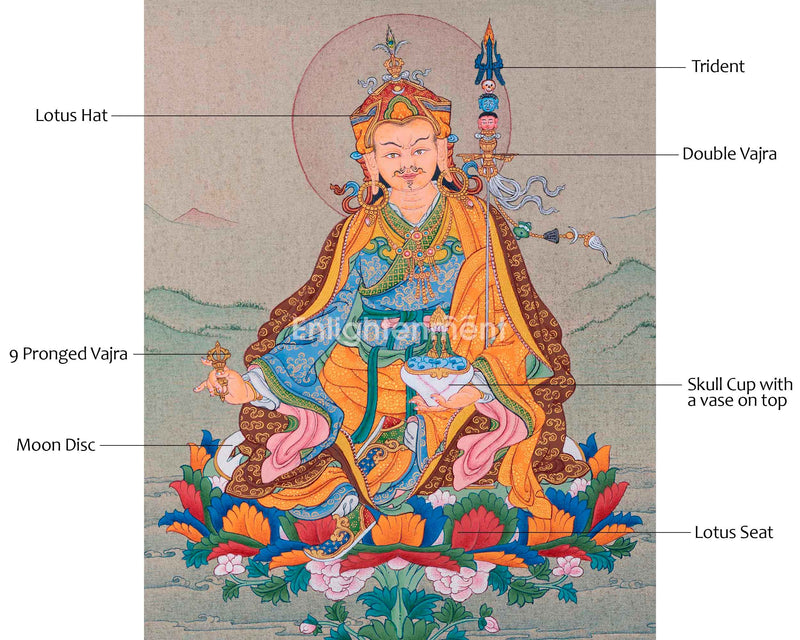 Hand Painted Guru Rinpoche Thangka | Guru Padmasambhava | Traditional Karma Gardi Style