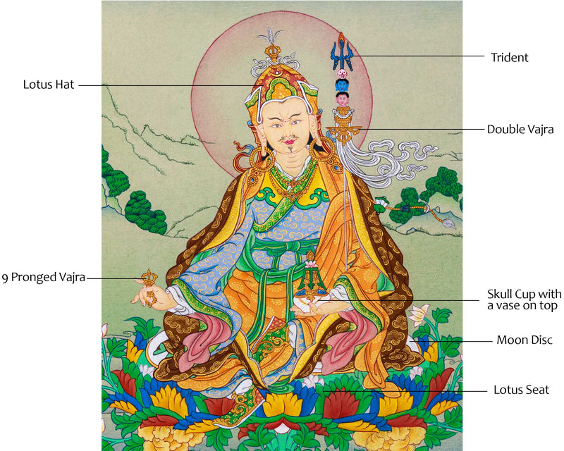 Guru Rinpoche's Radiant Presence: A Thangka Masterpiece