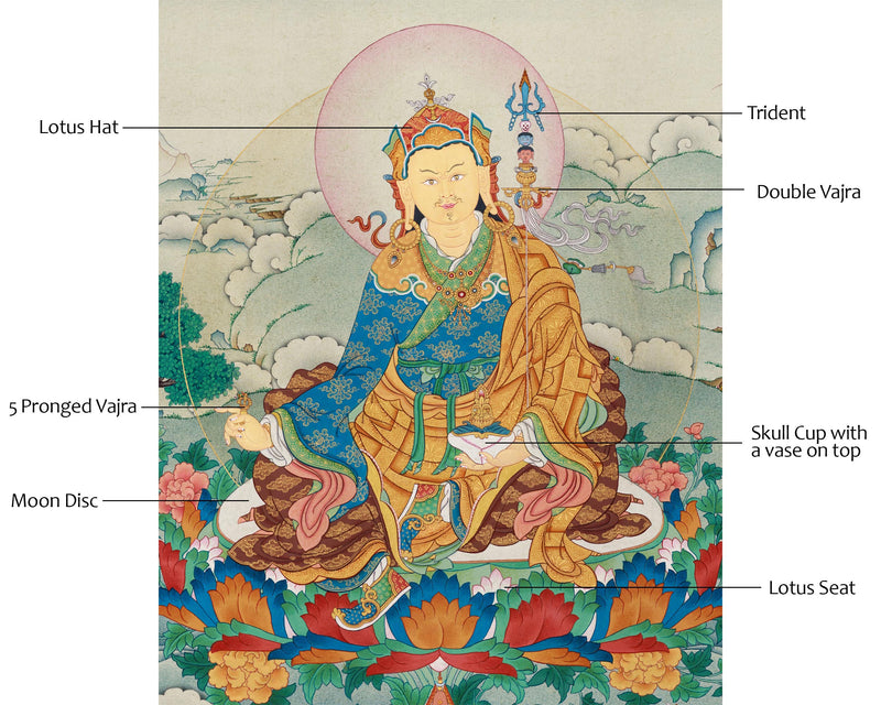 Precious Guru Rinpoche Thangka | Iconic Figure in Tibetan Buddhism