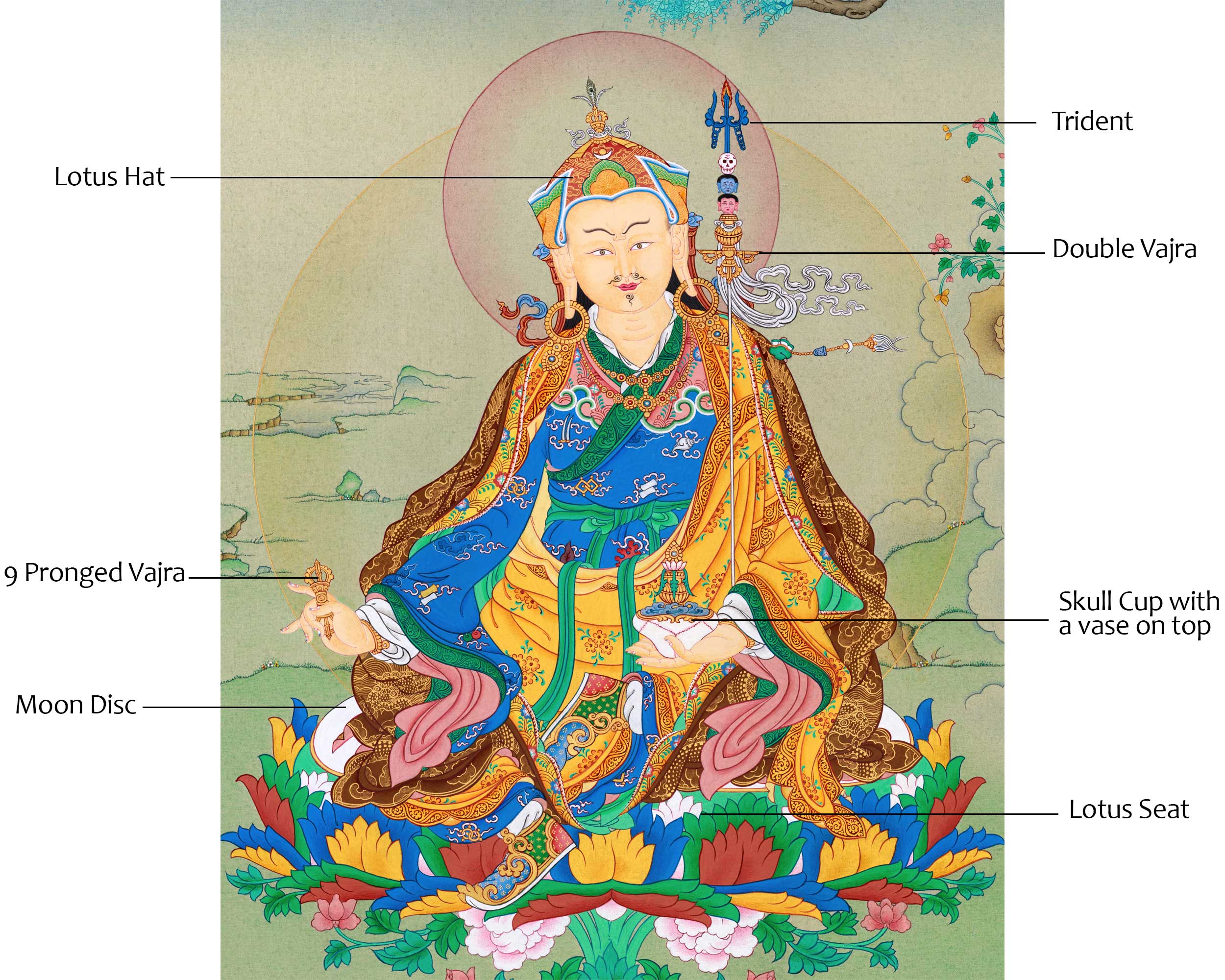 A Sacred Padmasambhava Thangka| Tibet's Natural Stone Pigments | BROCADE