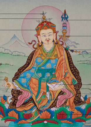 Lotus Born Buddha, Guru Rinpoche Thangka | Hand-Painted Padmasambhava Art