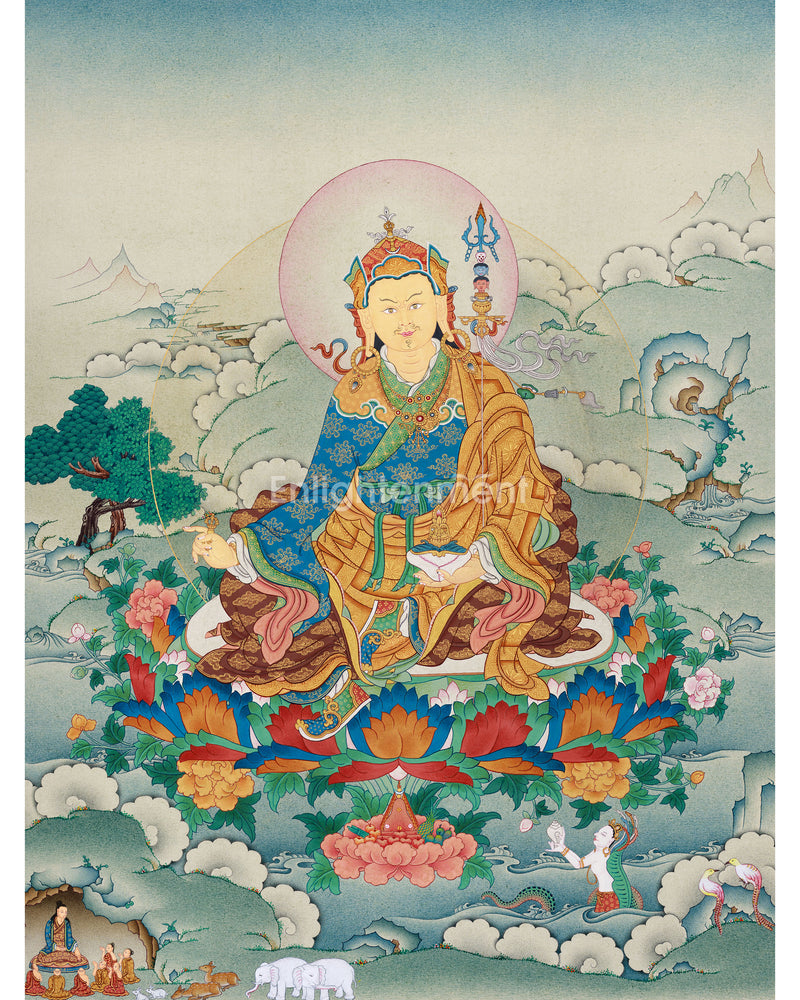 Precious Guru Rinpoche Thangka | Iconic Figure in Tibetan Buddhism