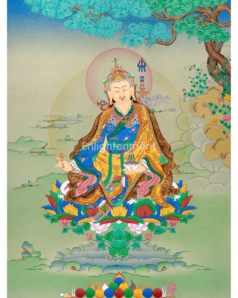 A Sacred Padmasambhava Thangka| Tibet's Natural Stone Pigments