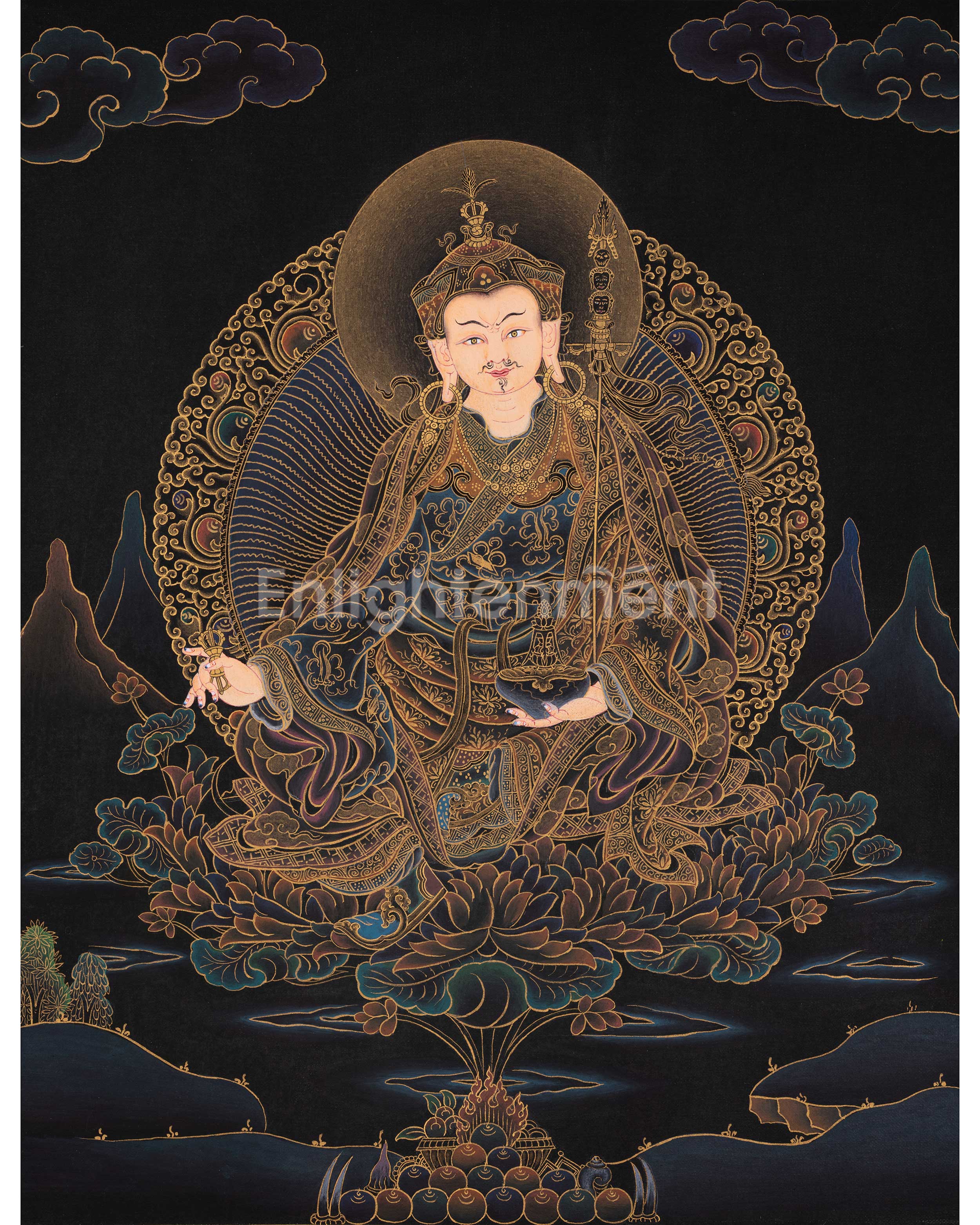 Guru Rinpoche Gold Thangka