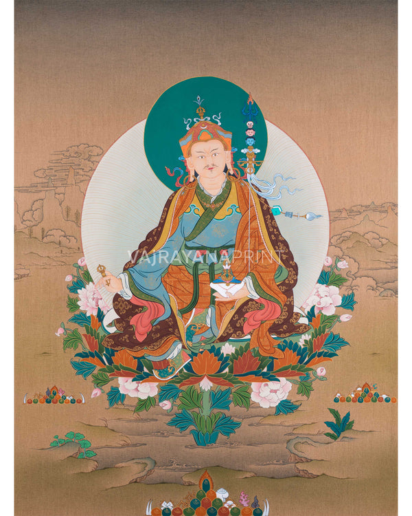 Traditional Padmasambhava Thangka Print