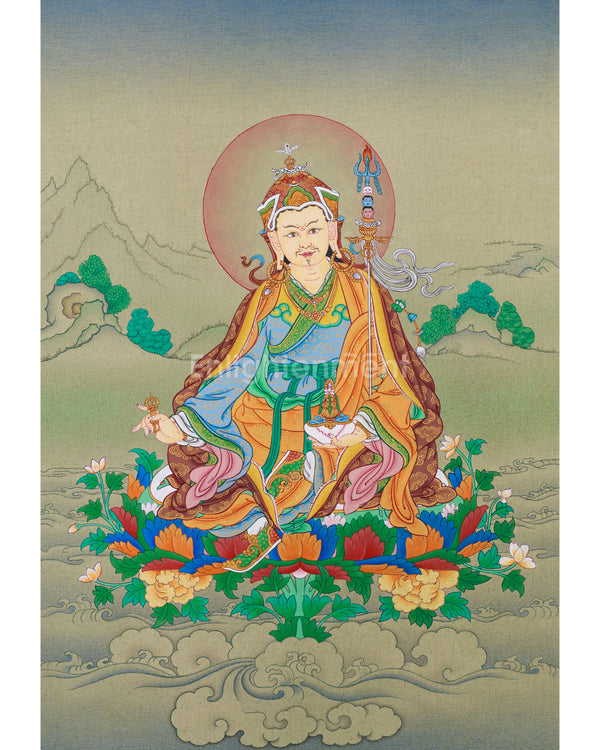 Guru Rinpoche Thangka | Hand-Painted Traditional Tibetan Artwork