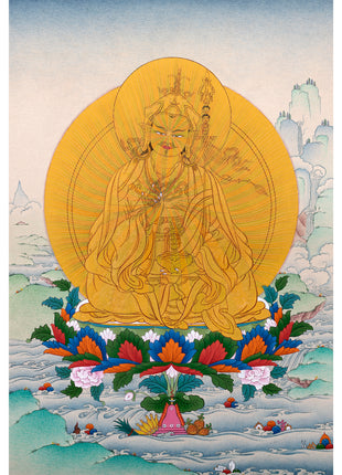 Guru Rainbow Body, Padmasambhava Thangka Painting, Tibetan Art