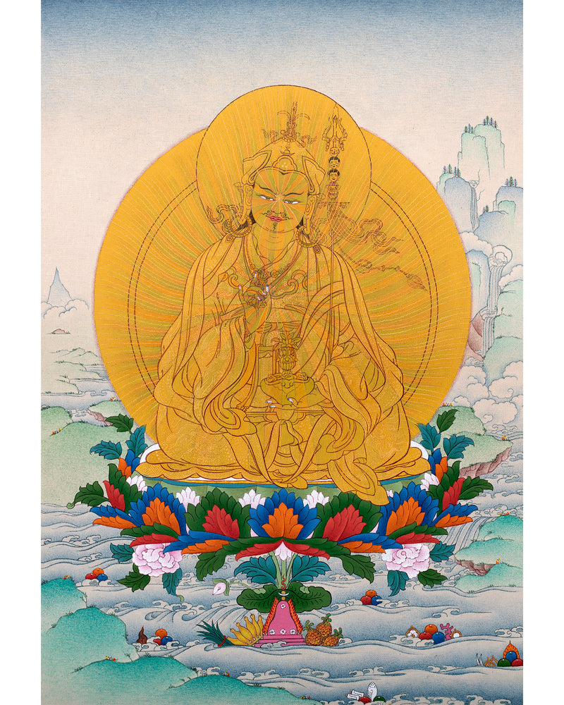 Guru Rainbow Body, Padmasambhava Thangka Painting, Tibetan Art