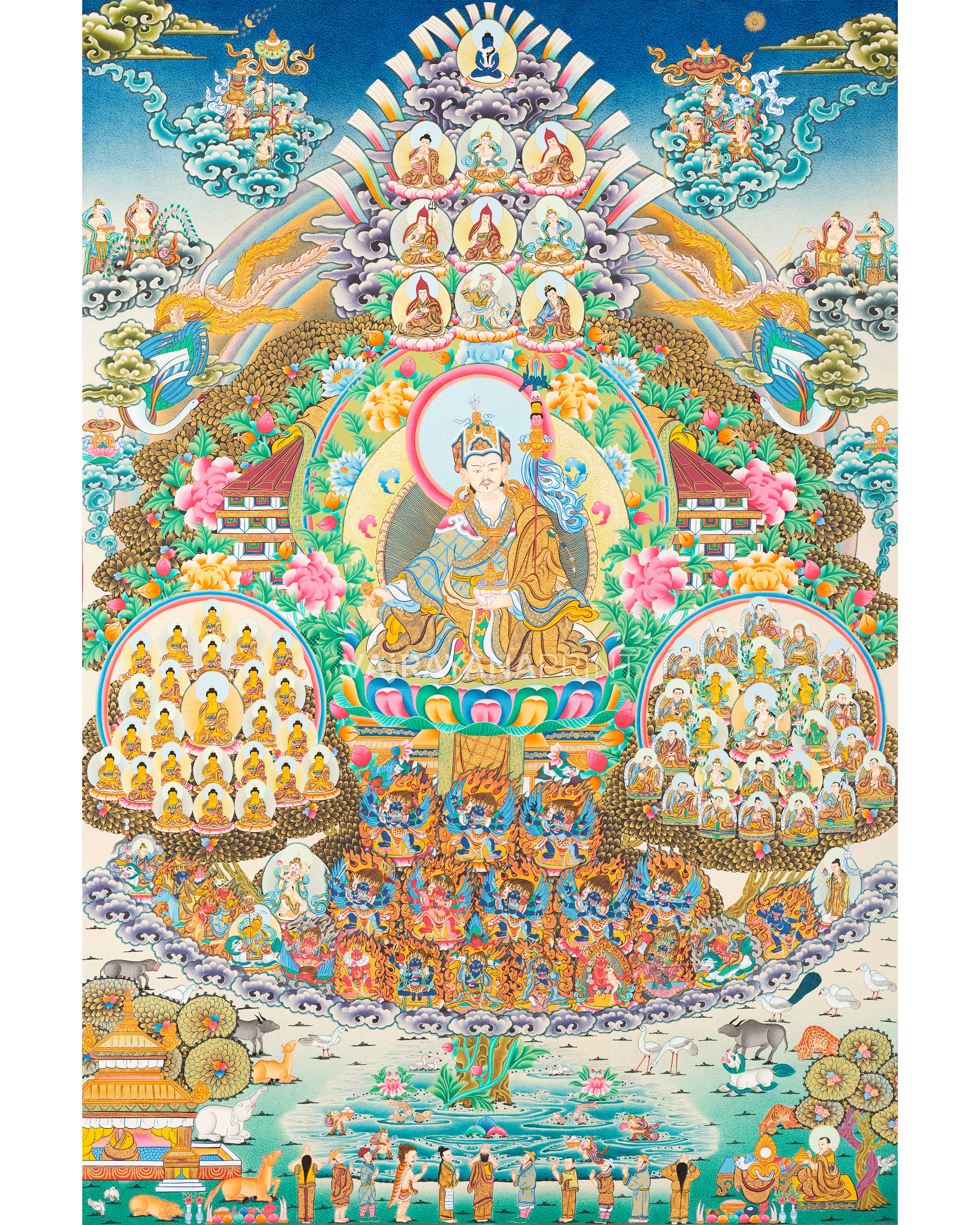 Guru Padmasambhava Giclee Print For Spiritual Room Decor