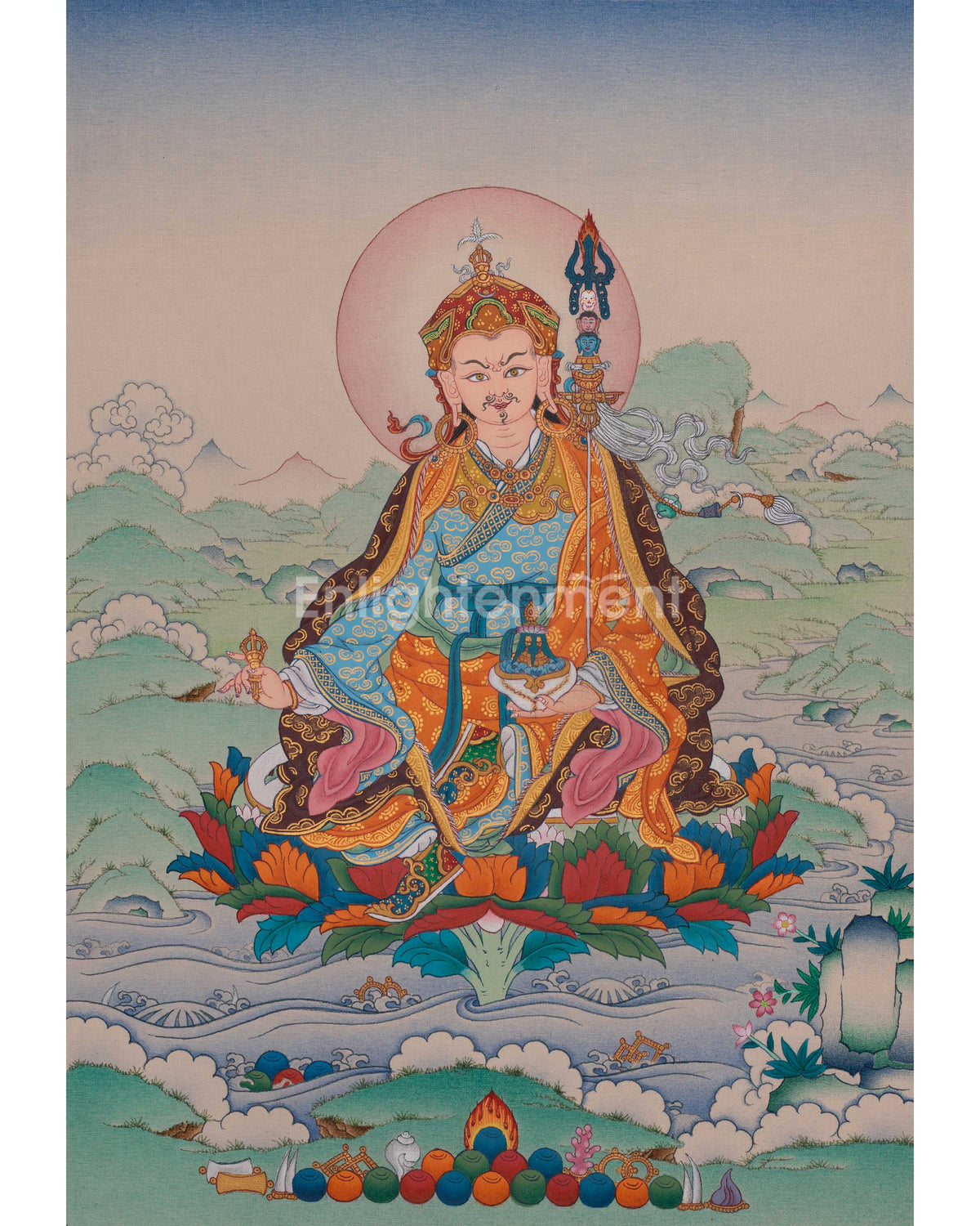 Guru Rinpoche Lotus Born Thangka