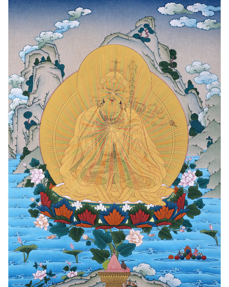 Guru Rainbow Body, Padmasambhava Thangka, Tibetan Art