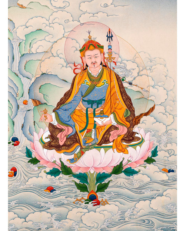 Traditional Karma Gadri Thangka Of Guru Rinpoche | Padmasambhava