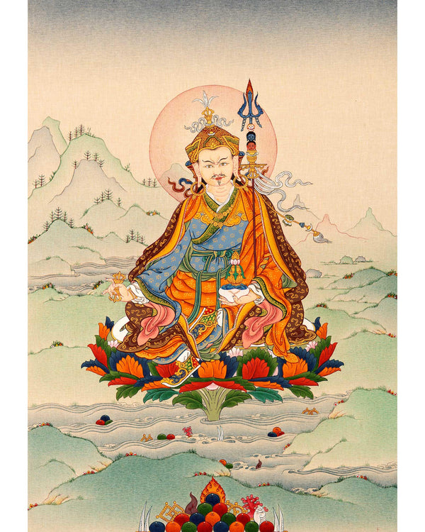 Guru Padmasambhava Thangka Art | Originally Hand Painted Tibetan Artwork