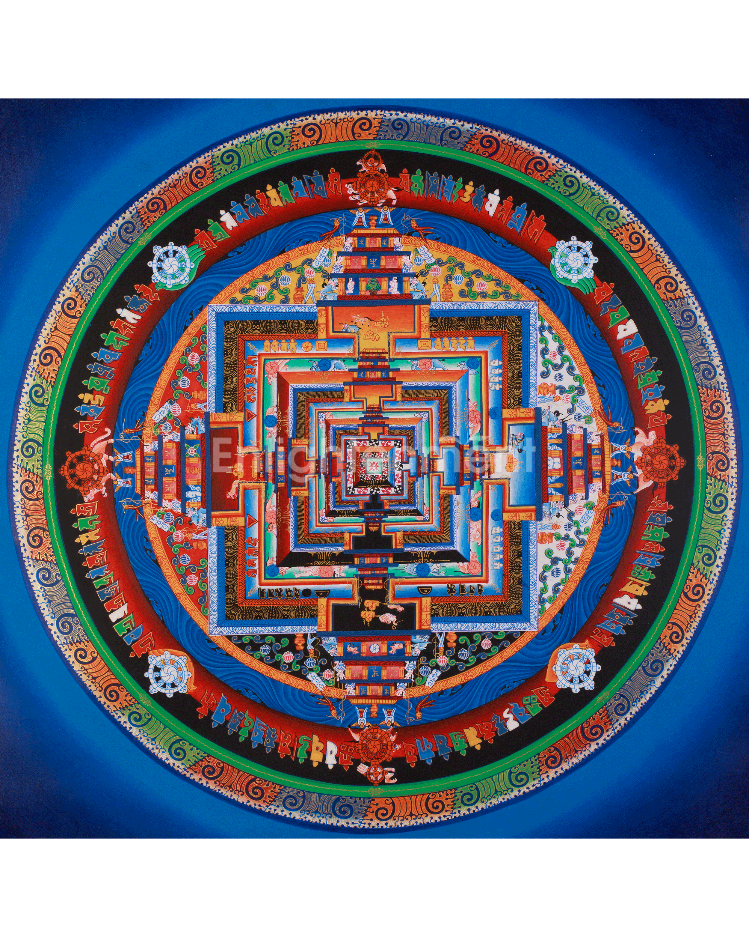 Hand-Painted Kalachakra Mandala Art 