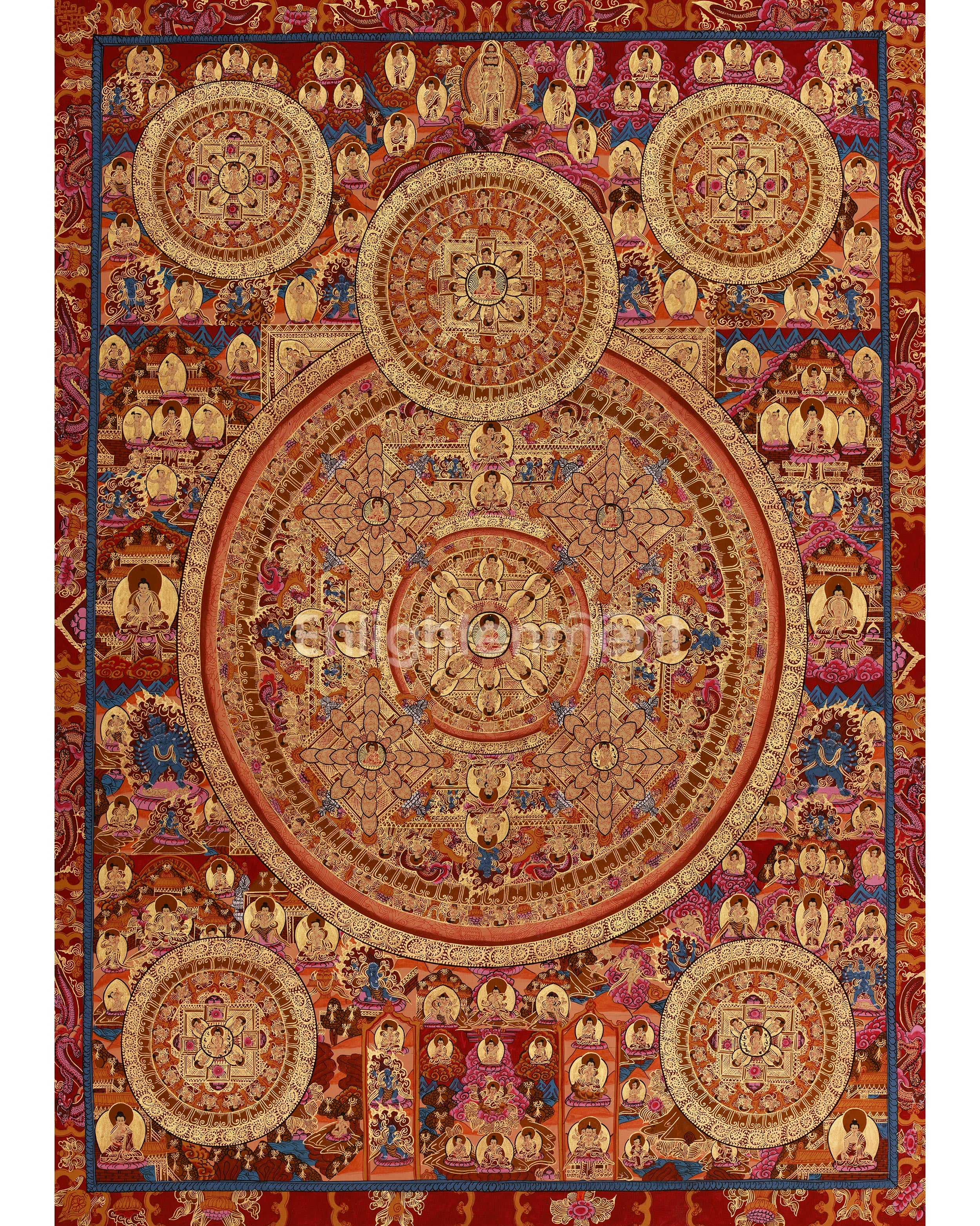 Hand-Painted Tibetan Buddha Mandala