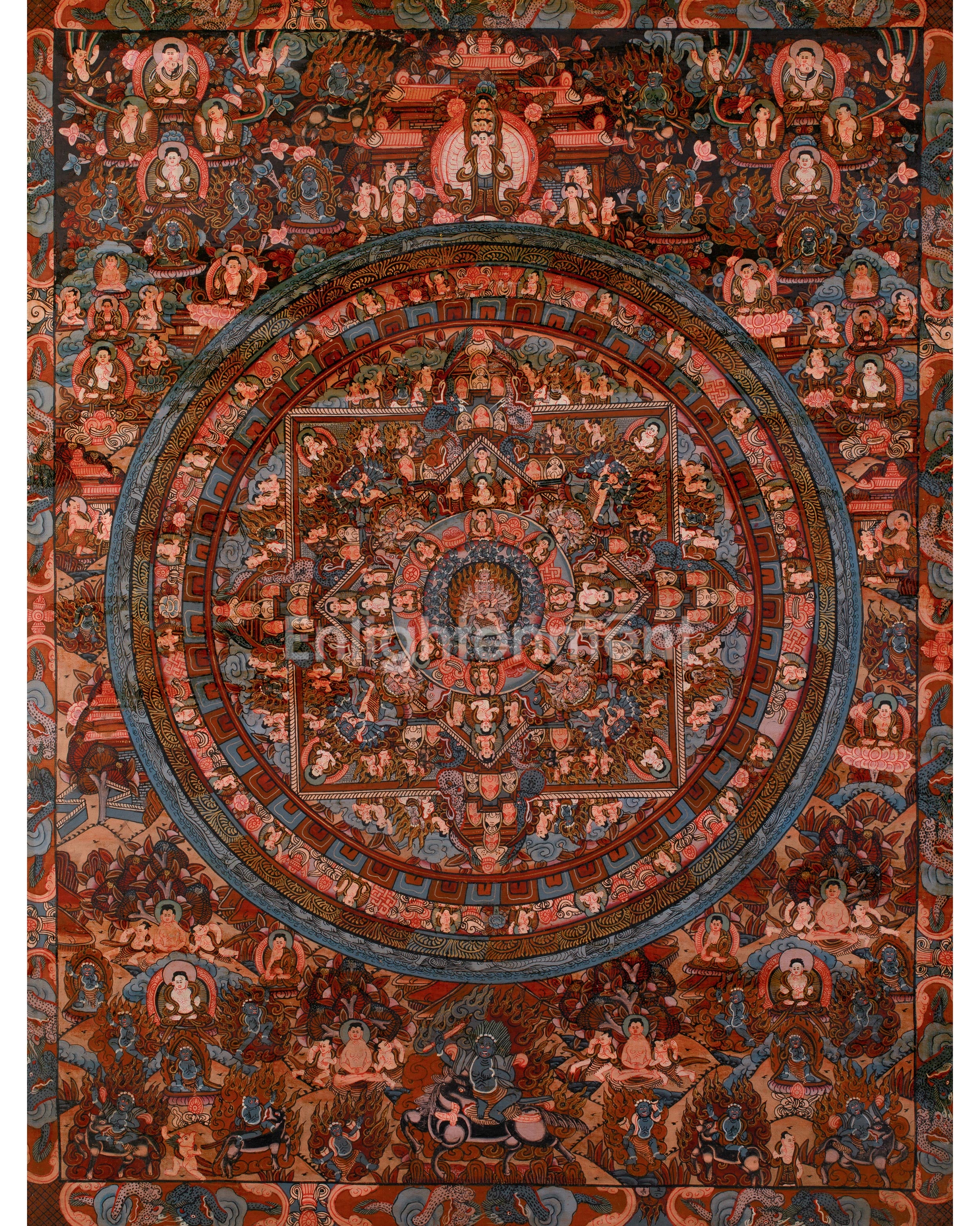 Hand-Painted Yamantaka Mandala