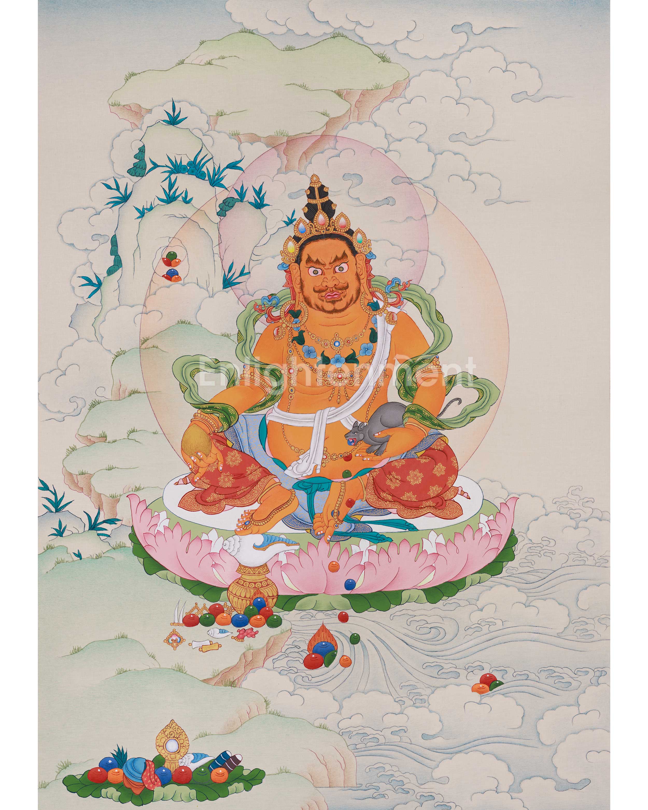 Hand-painted Dzambhala Thangka