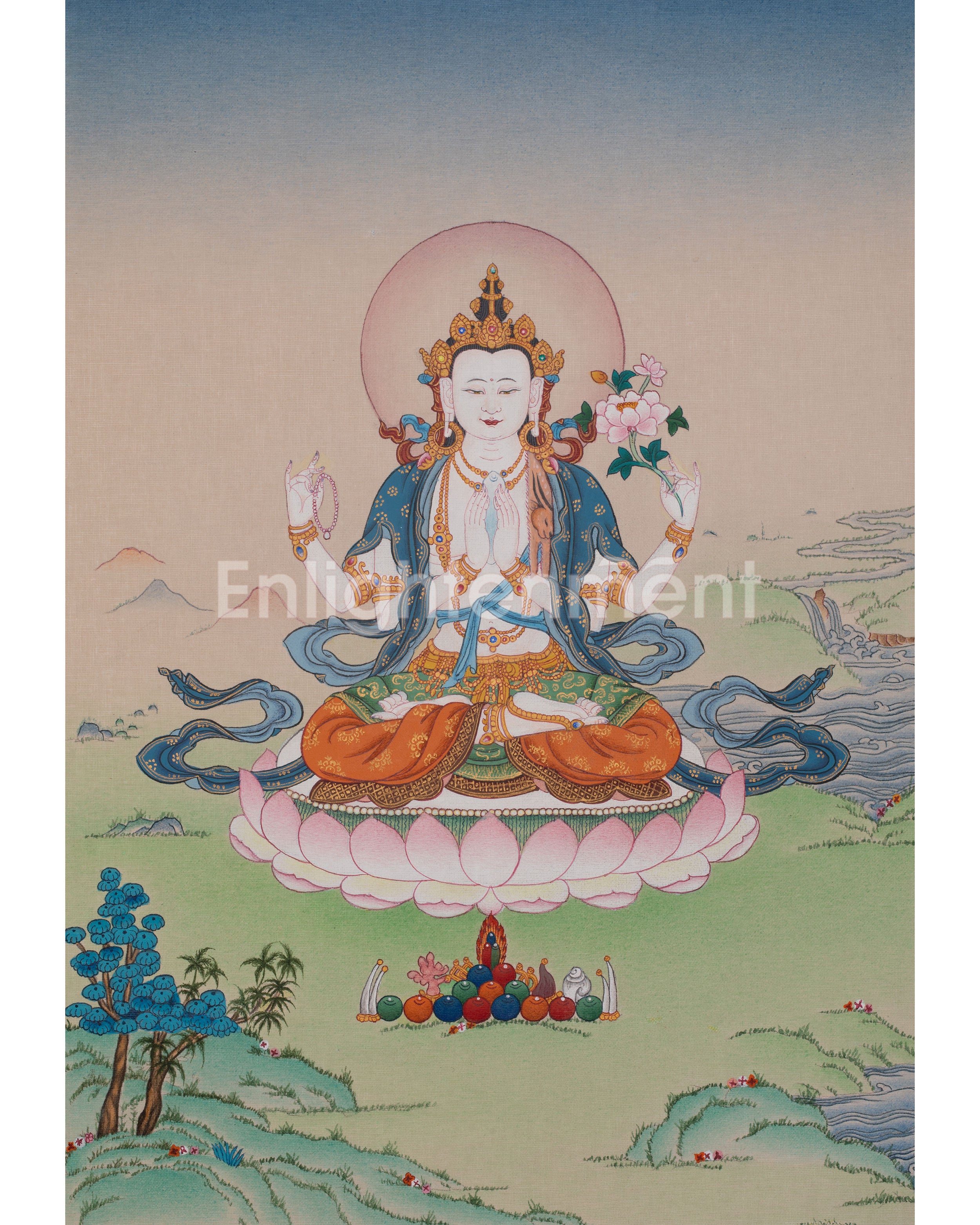 Hand Painted Chenrezig Thangka 