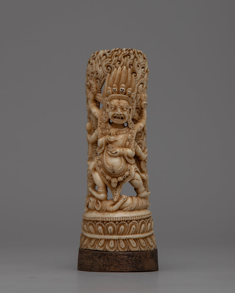 Six-Armed Mahakala Bone Stamp Statue