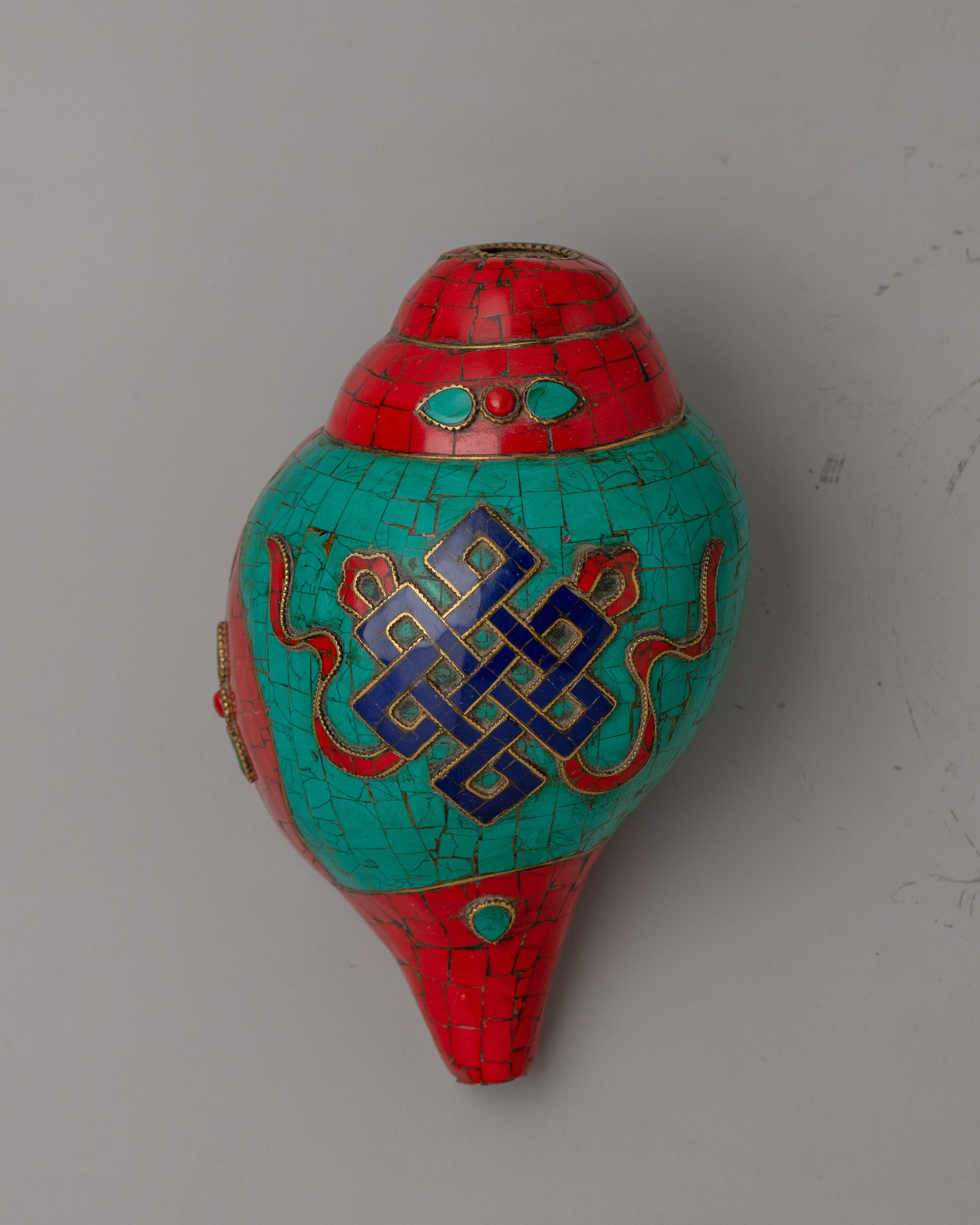 Handcrafted Buddhist Conch Shell | Tibetan Sacred Shell for Meditation