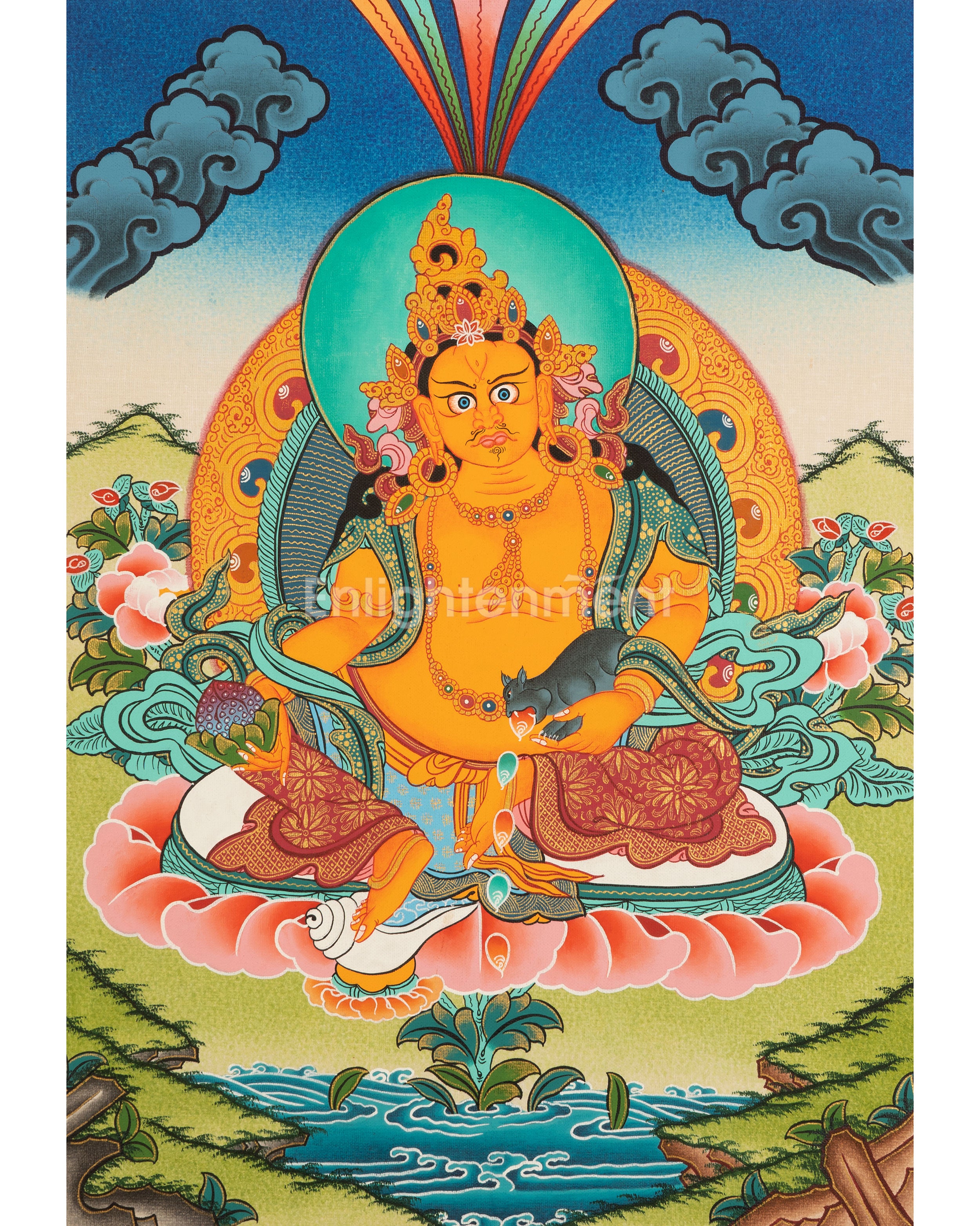 Handpainted Dzambala Kubera