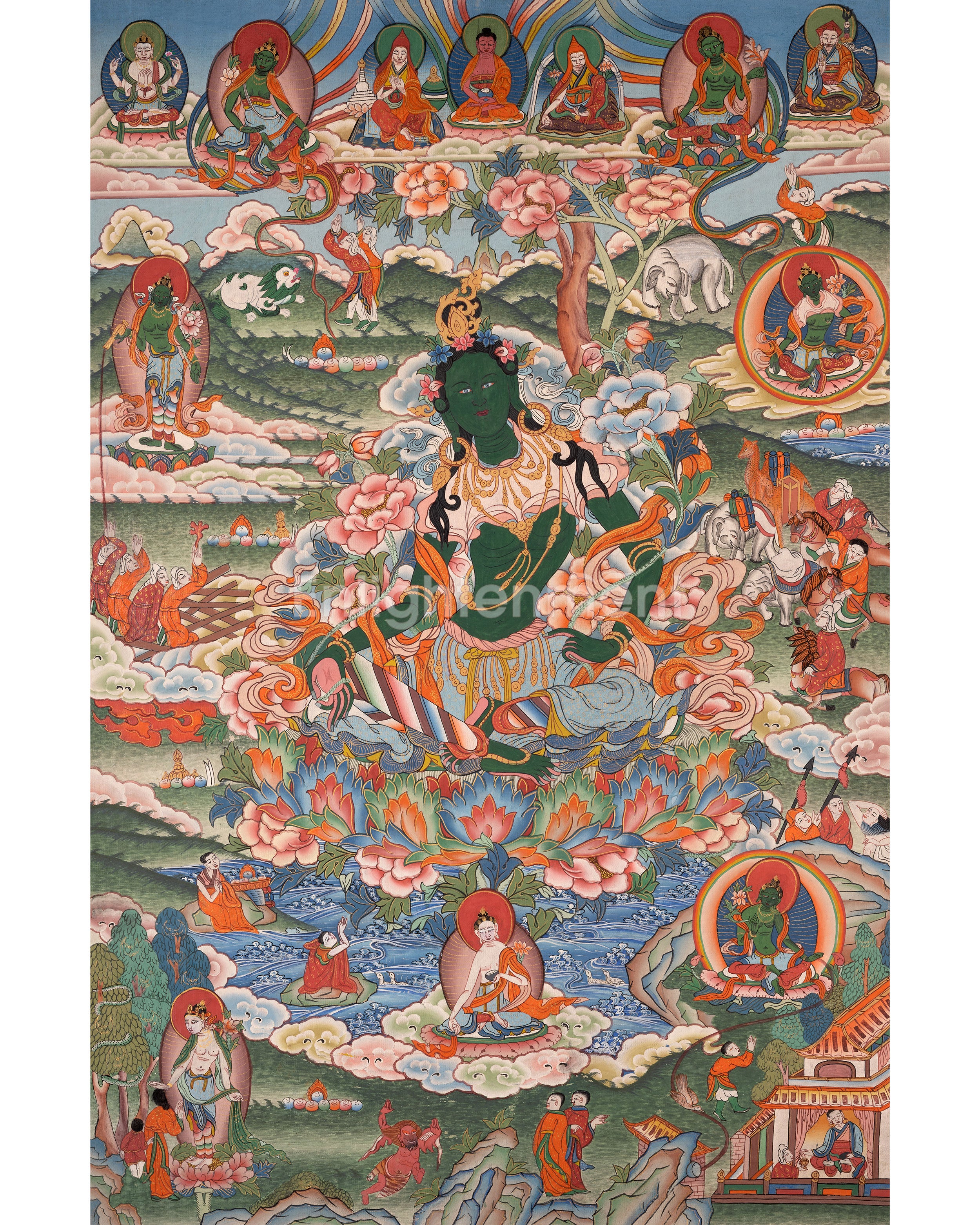Healing Green Tara Thangka