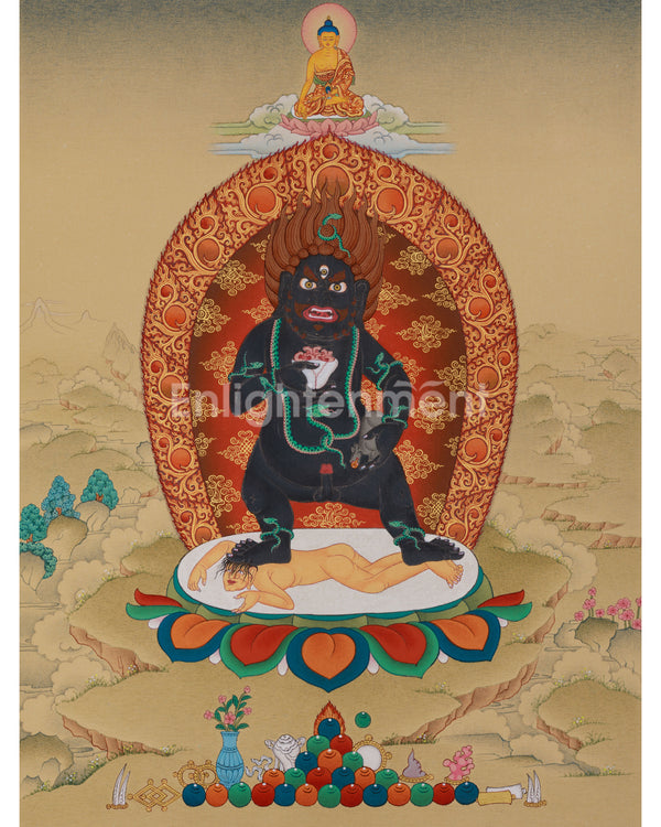 Himalayan Black Dzambhala Thangka