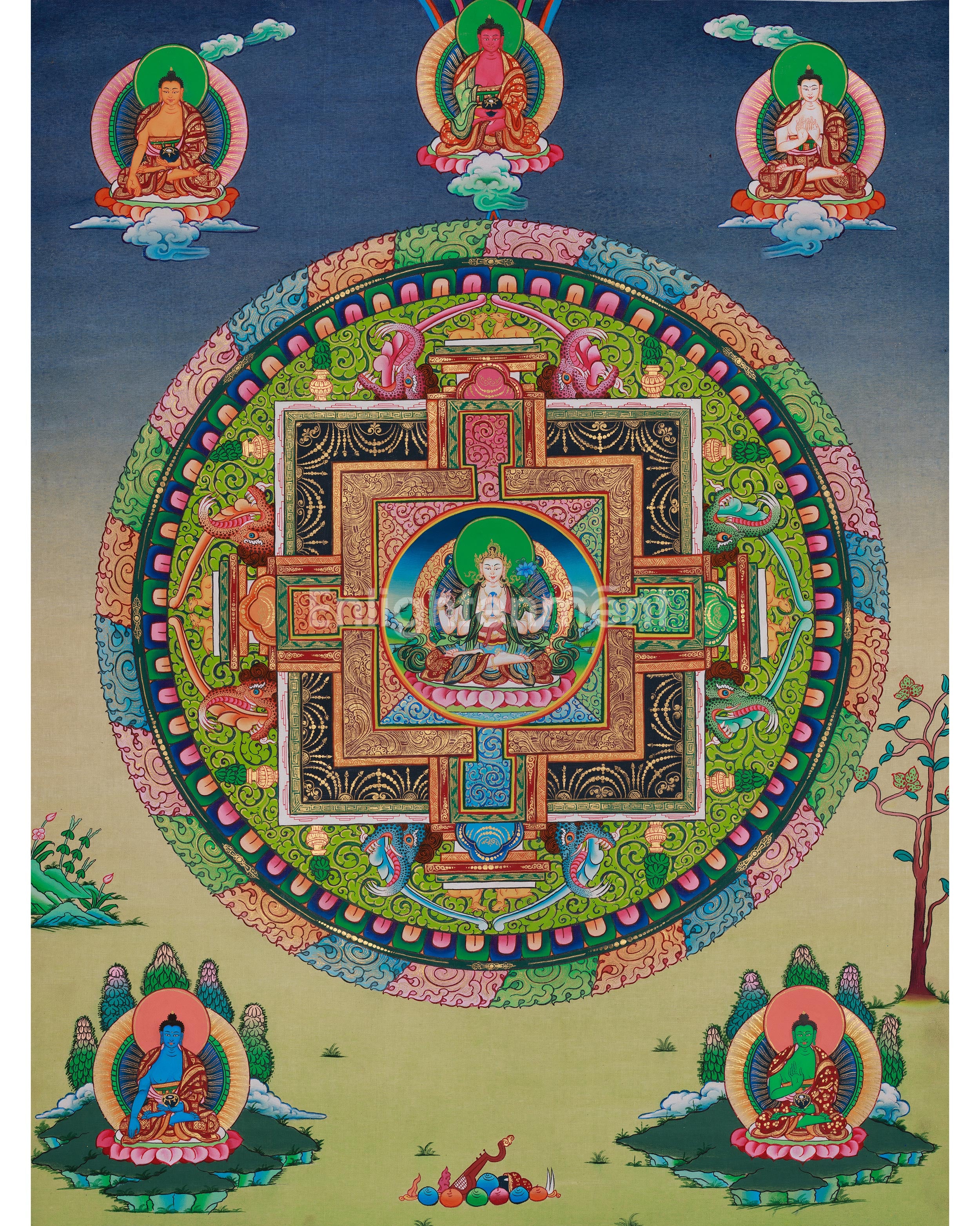 Himalayan Chenrezig Mandala Art