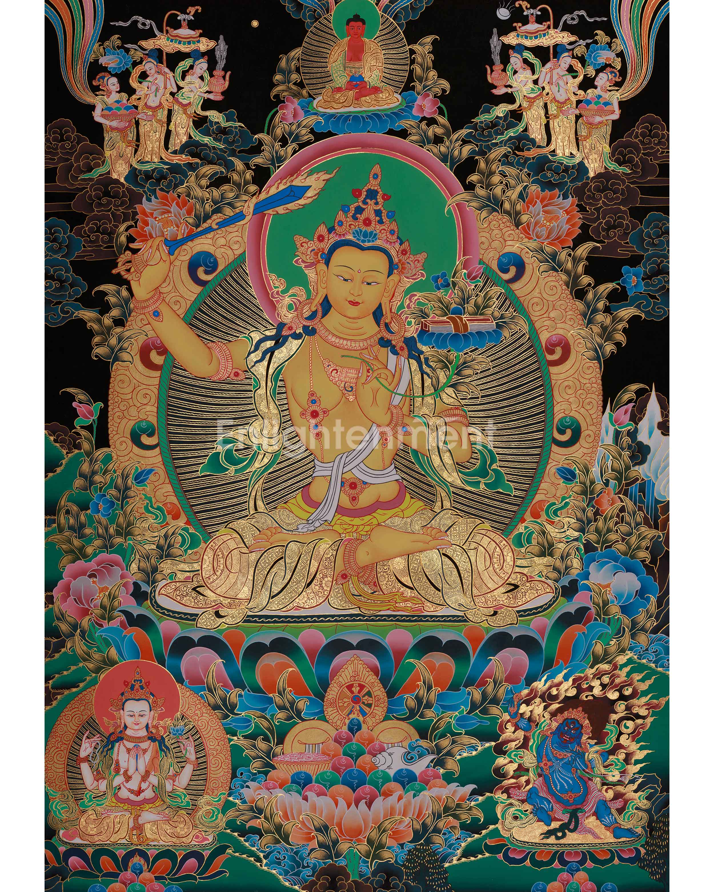 Himalayan Thangka Of Manjushri