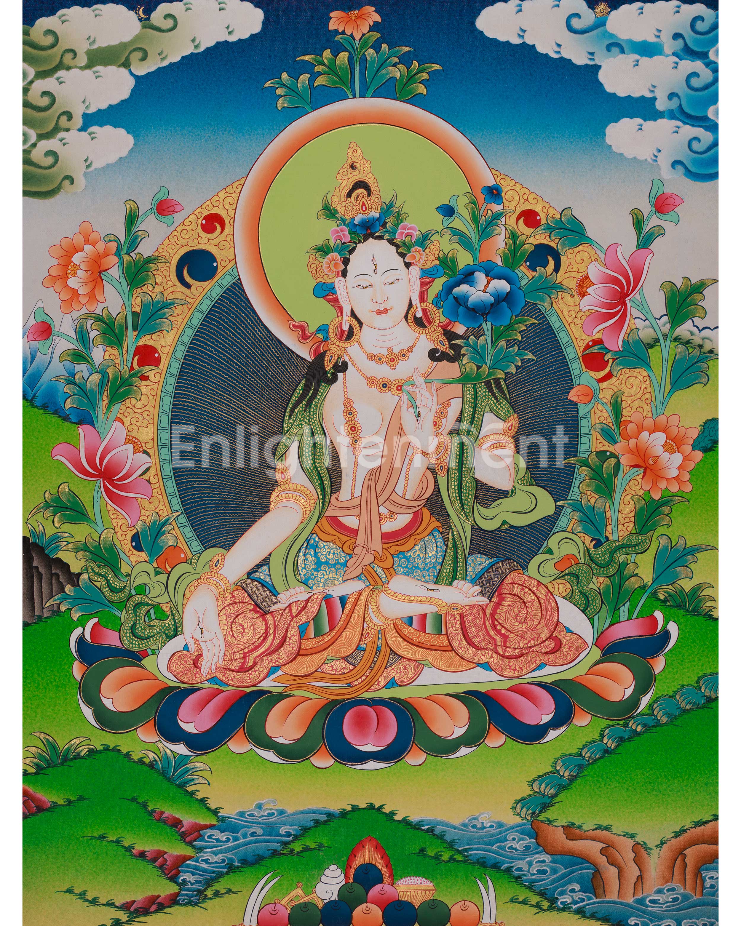 Himalayan Thangka of White Tara 