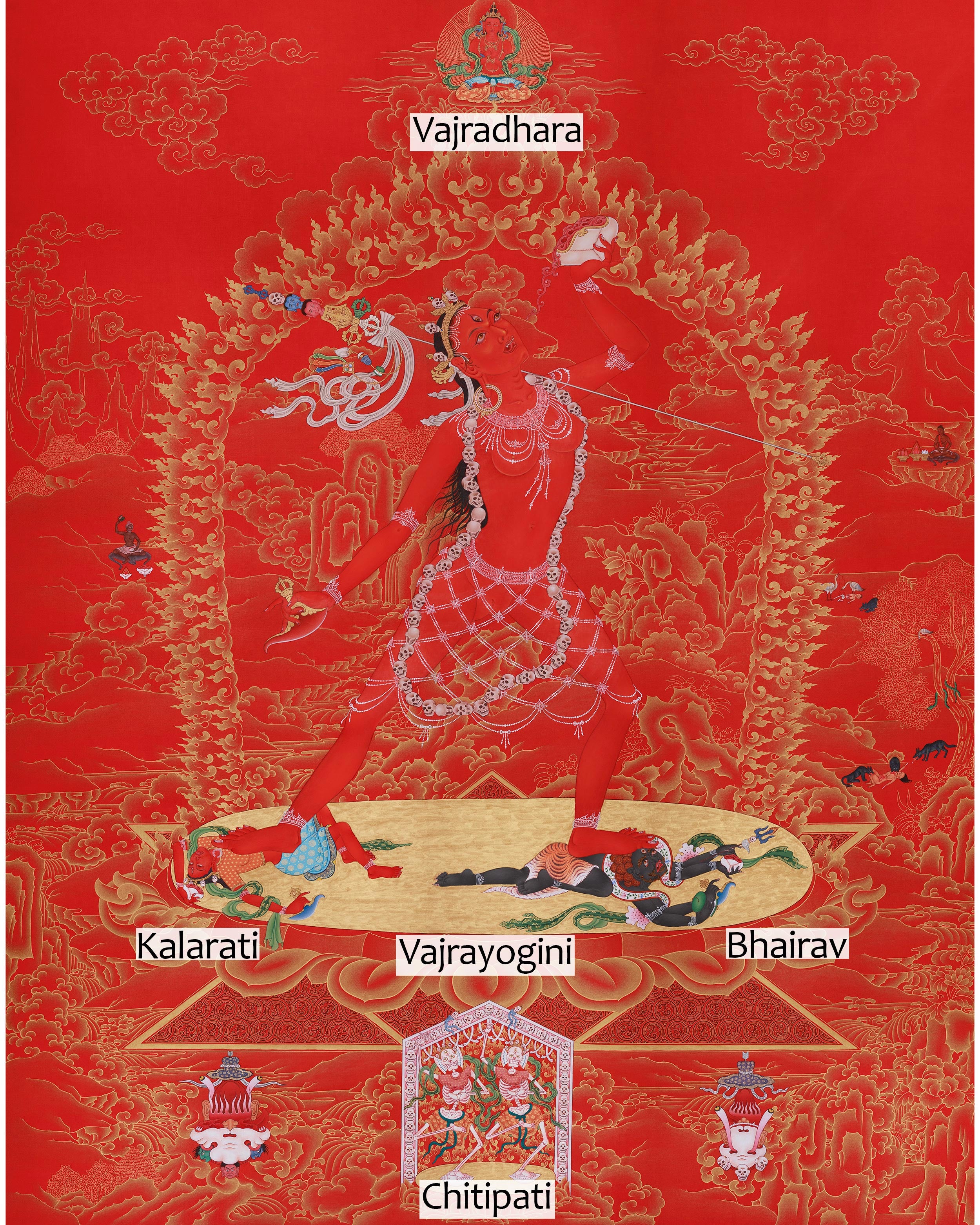 Female Deity Vajrayogini Thangka | The Queen of Dakini