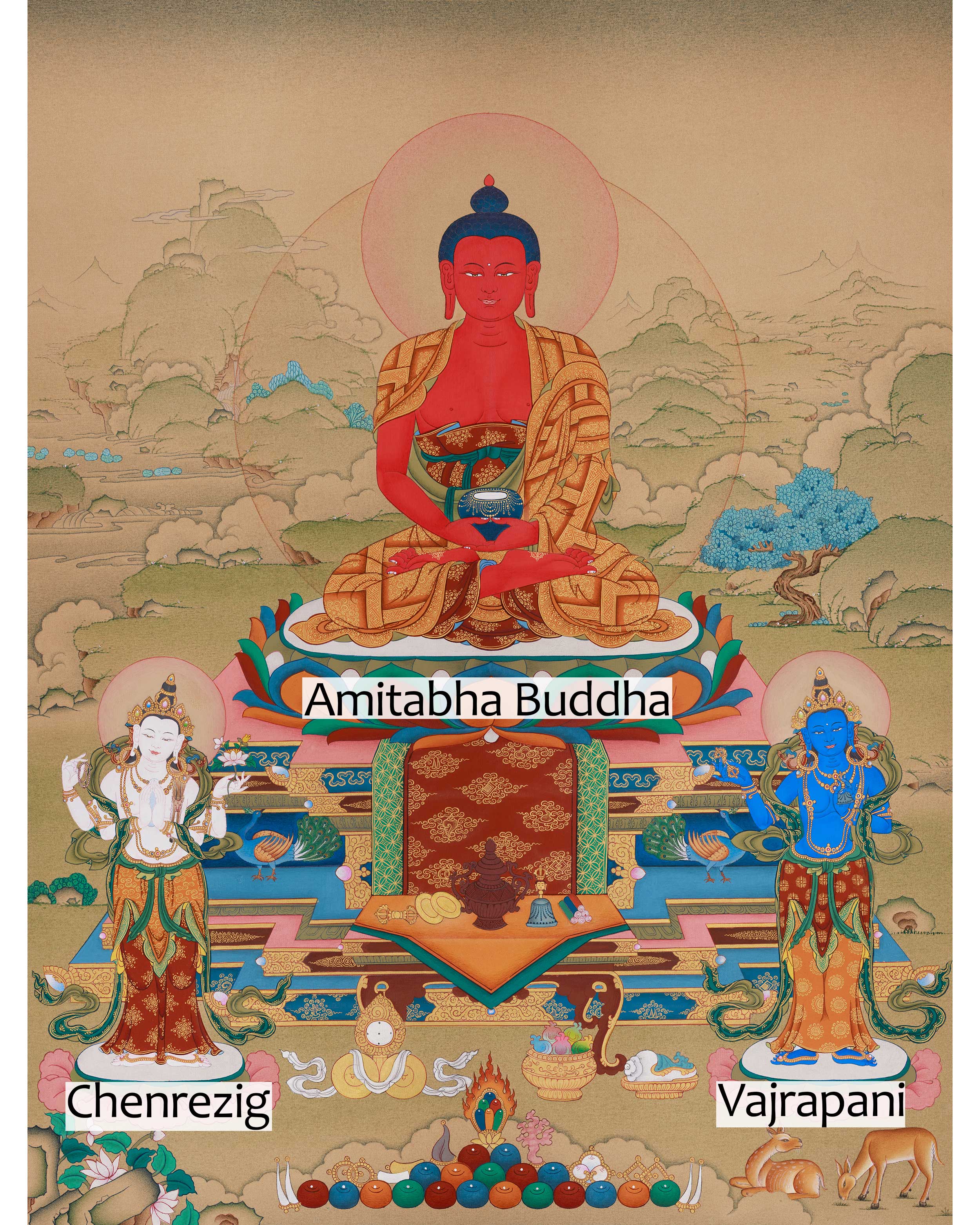 Amitabha Buddha With Bodhisattva | Infinite Light
