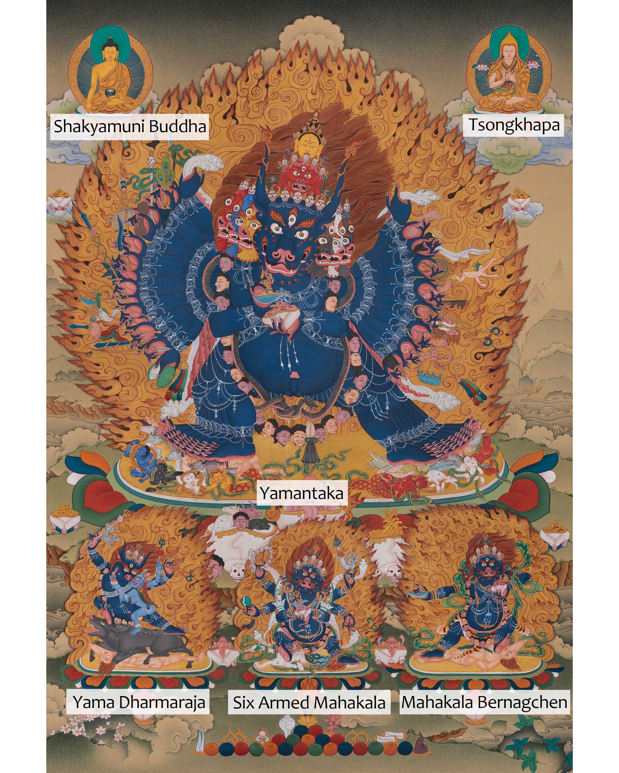 Wrathful Deity Yamantaka Thangka | Fearless Wisdom and Protection