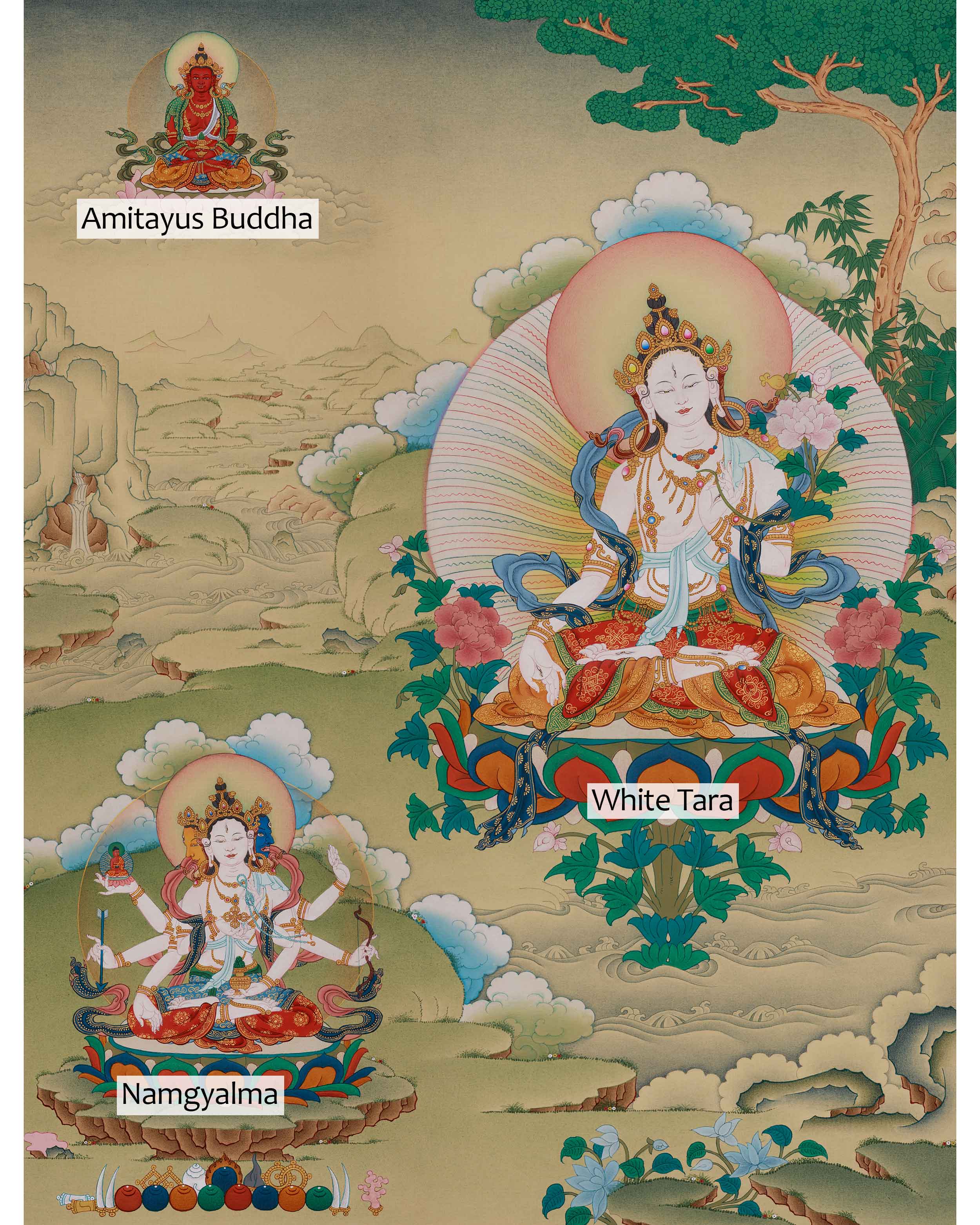 Goddess White Tara thangka | Symbol Of Compassion