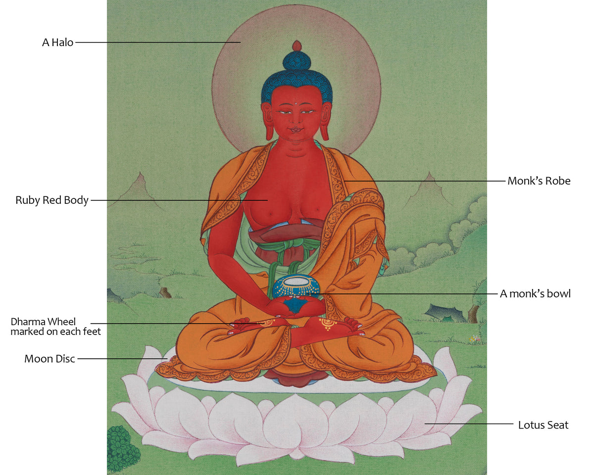 Divine Amitabha Buddha Thangka | The Pure Land Deity | Infinite Light