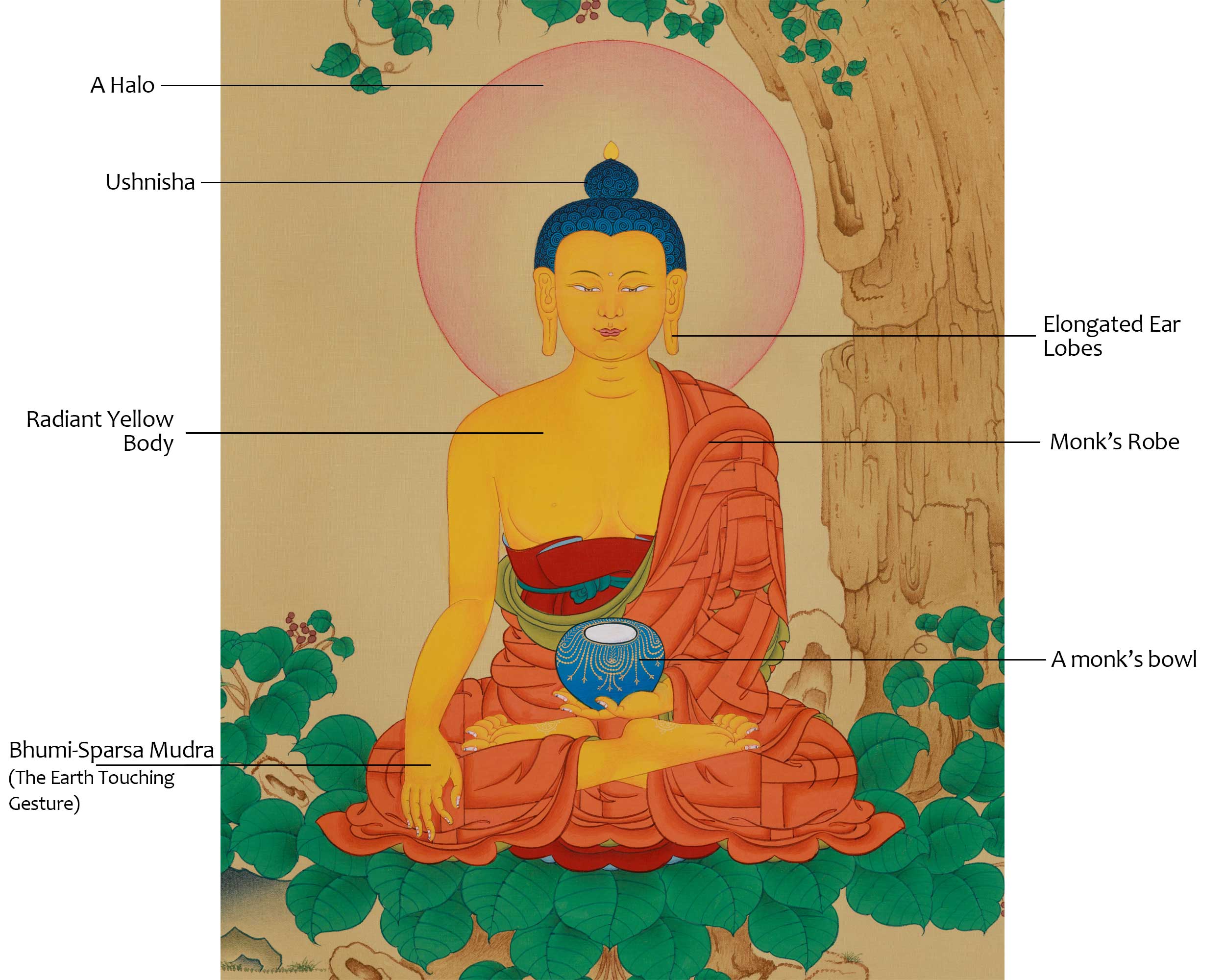Peaceful Thangka of Shakyamuni Buddha | Founder of the Buddhist Religion