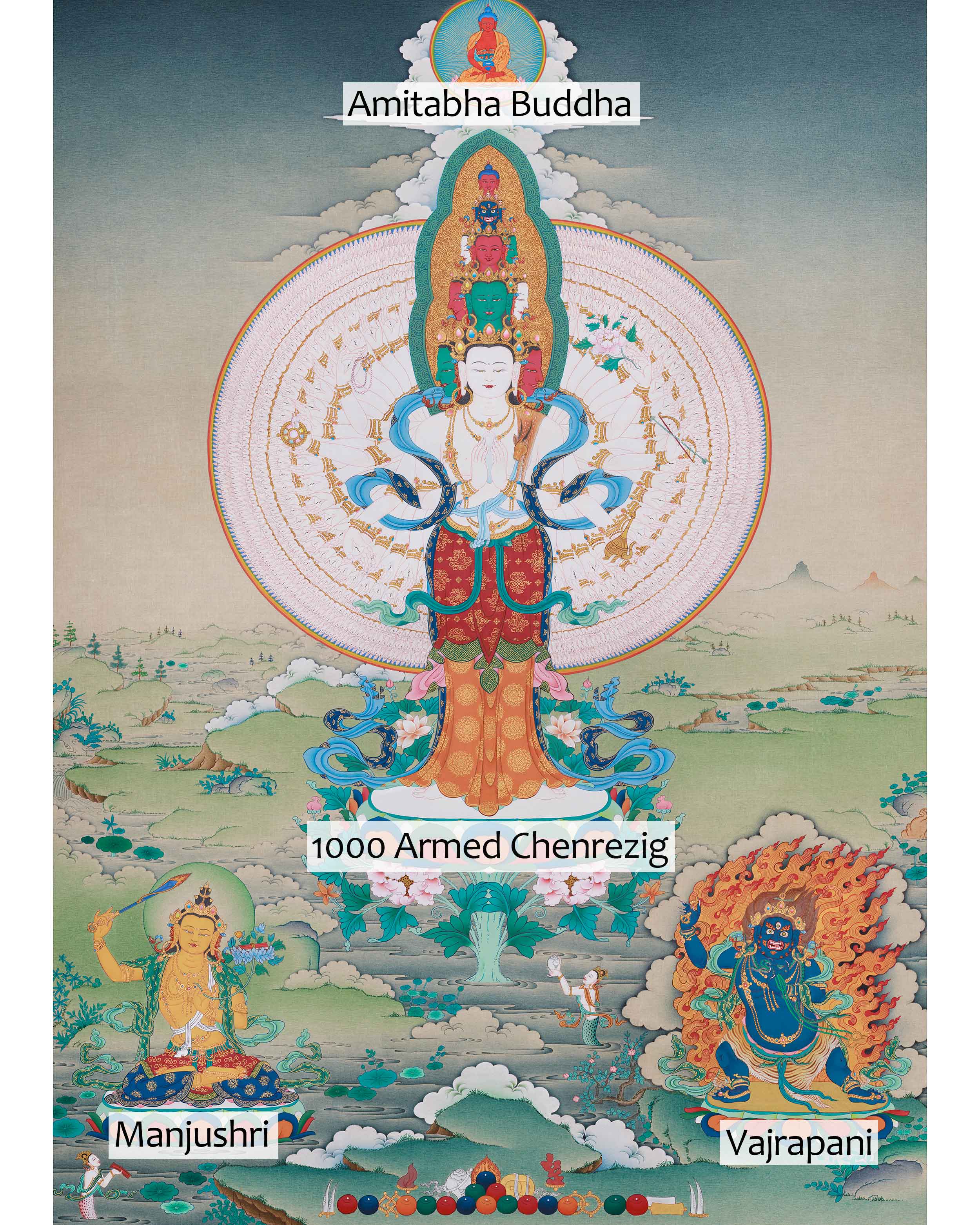Divine 1000 Armed Avalokiteshvara Art | The Embodiment of Infinite Compassion and Enlightenment