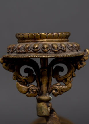 Elephant Lotus Lamp Set  | Himalayan Art