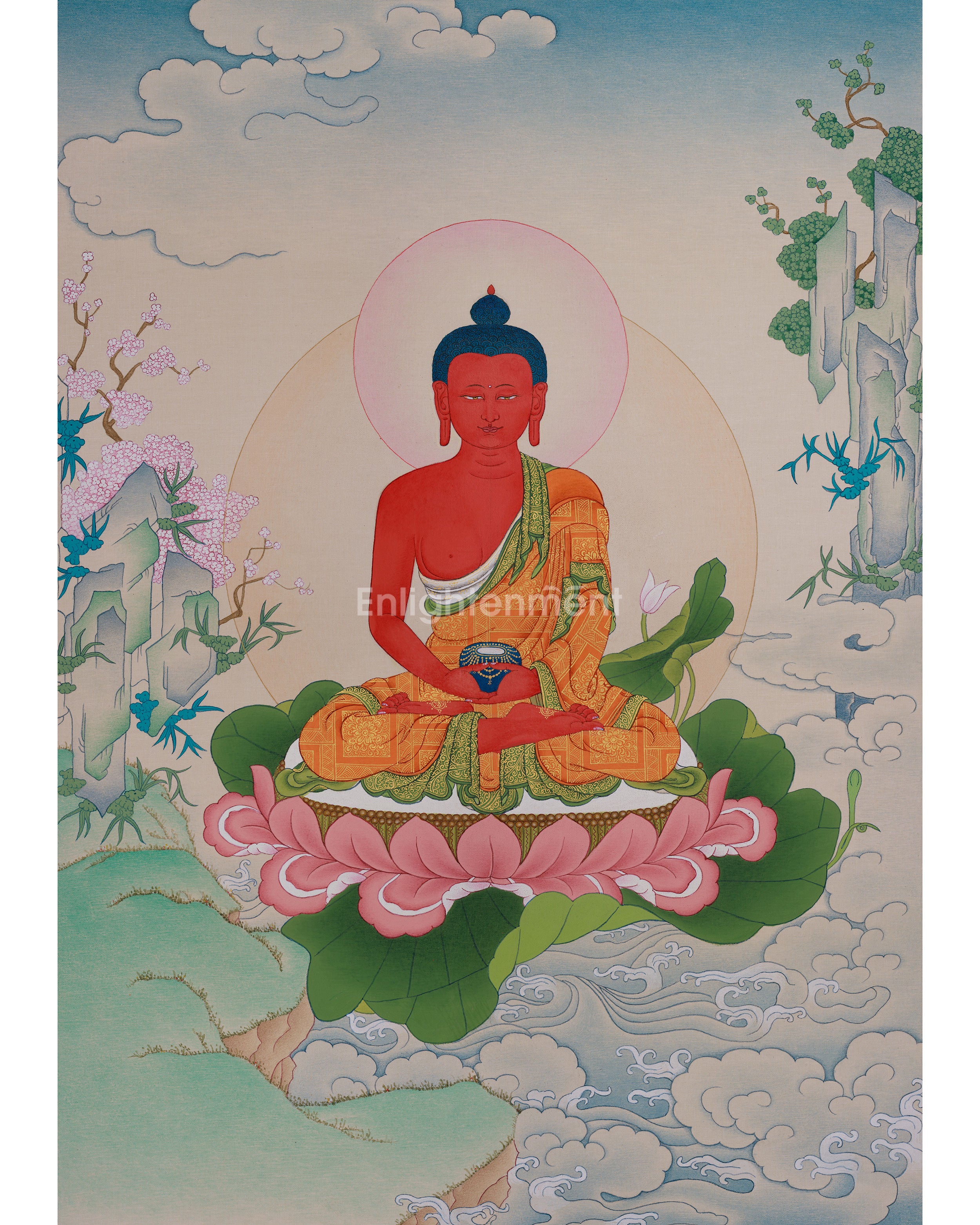 Infinite Wisdom Deity Amitabha Buddha Thangka