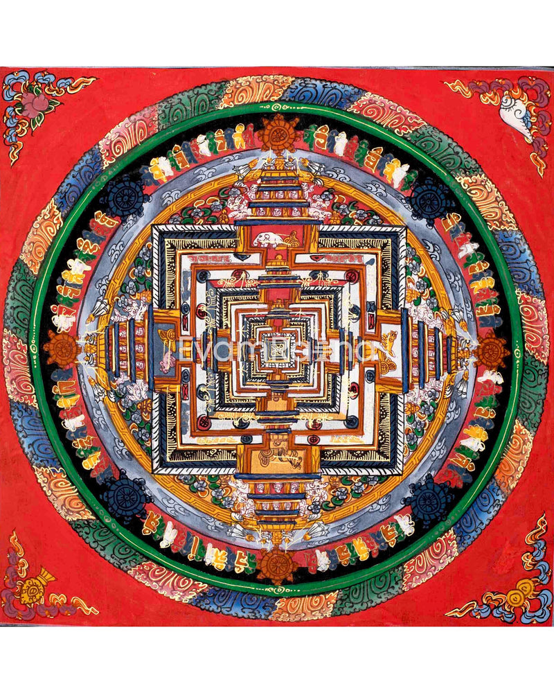 Kalachakra Mandala Thangka For Wall Hanging | Yoga Meditation Canvas Art