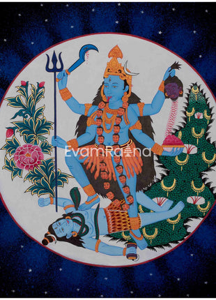 Lord Shiva Thangka Painting | Original Hand-painted Mahadev Thangka Art