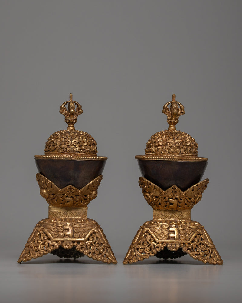 Tibetan Copper Kapala Set