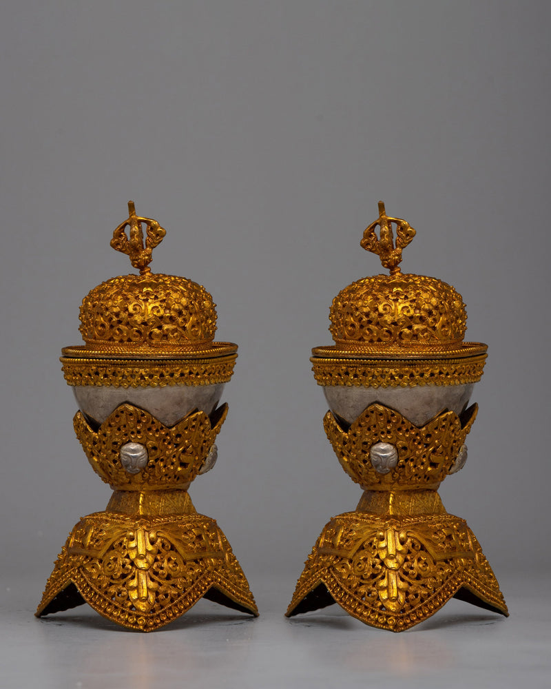 Tibetan Kapala Skull Cup Set